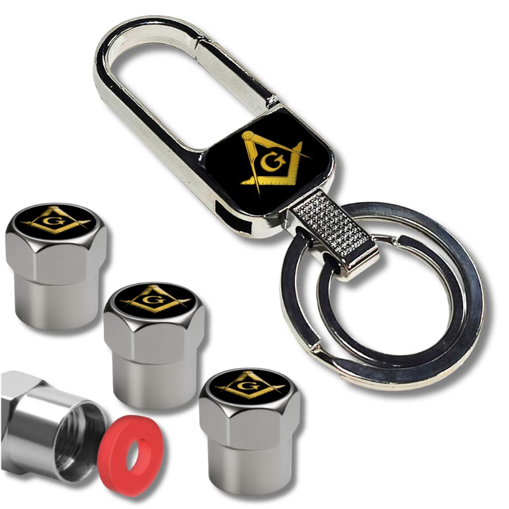 Chaveiro Bico de Pneus Maçonaria metal cromado automotivo Prateado Carro