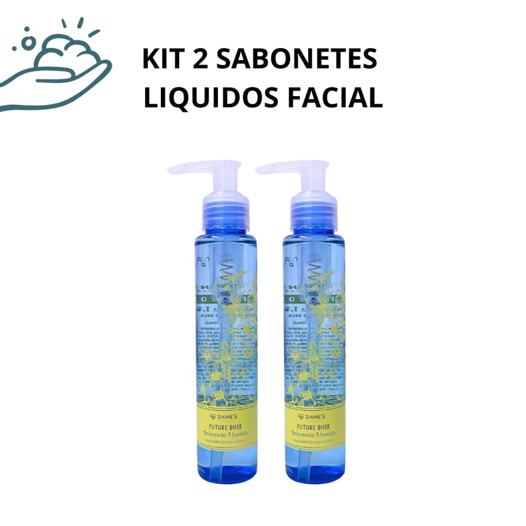Kit 2un Sabonete Líquido Rosa Mosqueta Limpeza Suave Hidratação e Perfume Delicado
