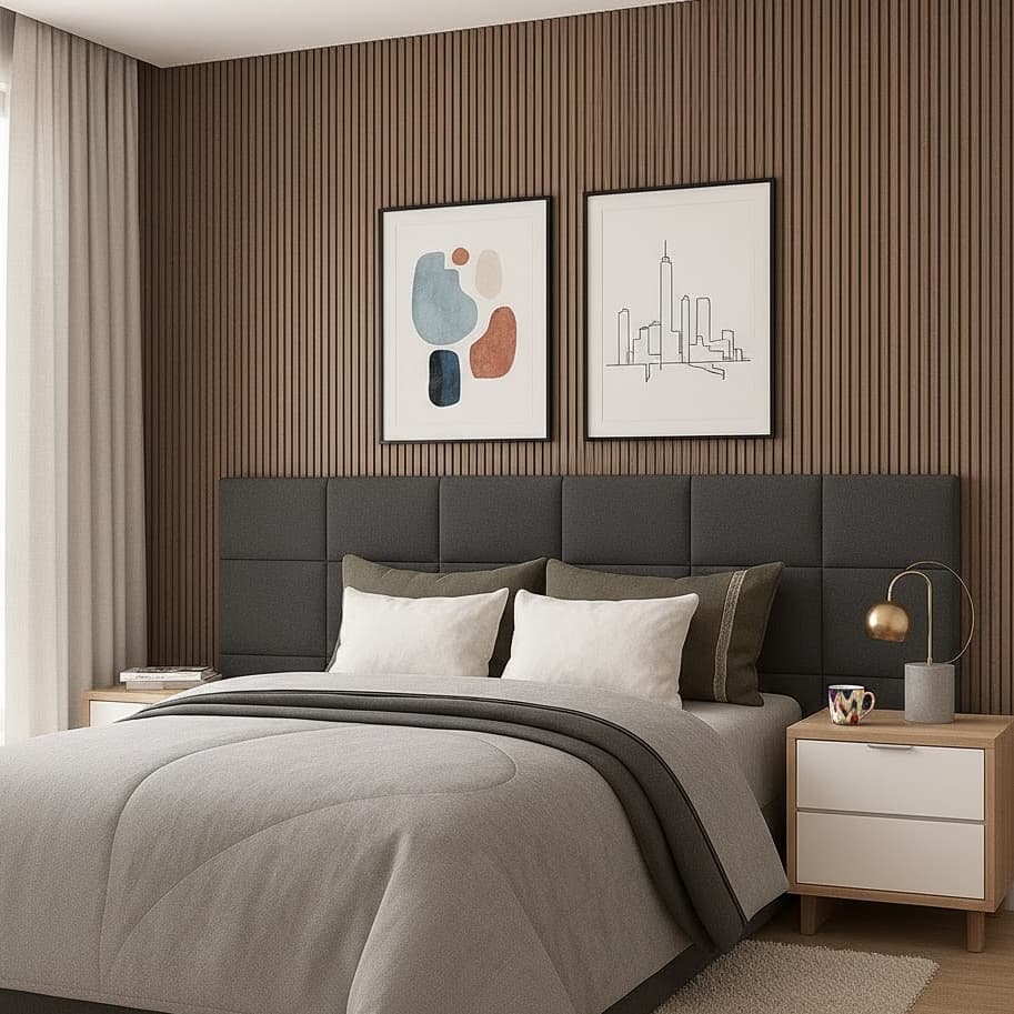 Cabeceira Casal Placas Modular  Alta Qualidade - Cores Diversas