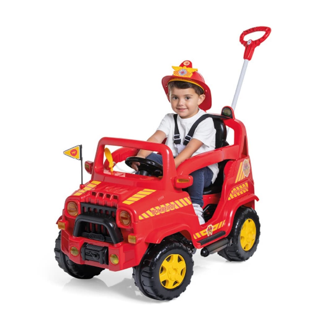Carrinho Infantil De Passeio Diipi Bombeiro Com Pedal E Empurrador Calesita