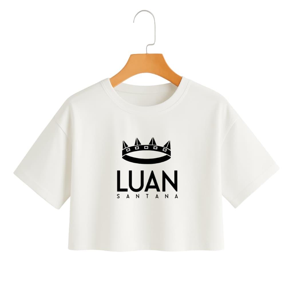 CROPPED FEMININO LUAN SANTANA COROA ROUPA SHOW FÃ SERTANEJO UNIVERSITARIO