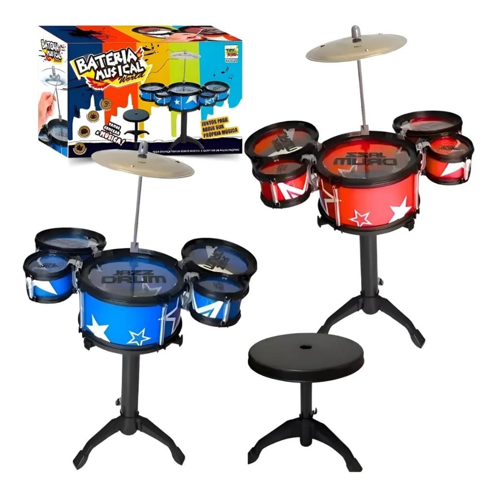 Mini Bateria Infantil Instrumento Brinquedo Musical Prato Tambor