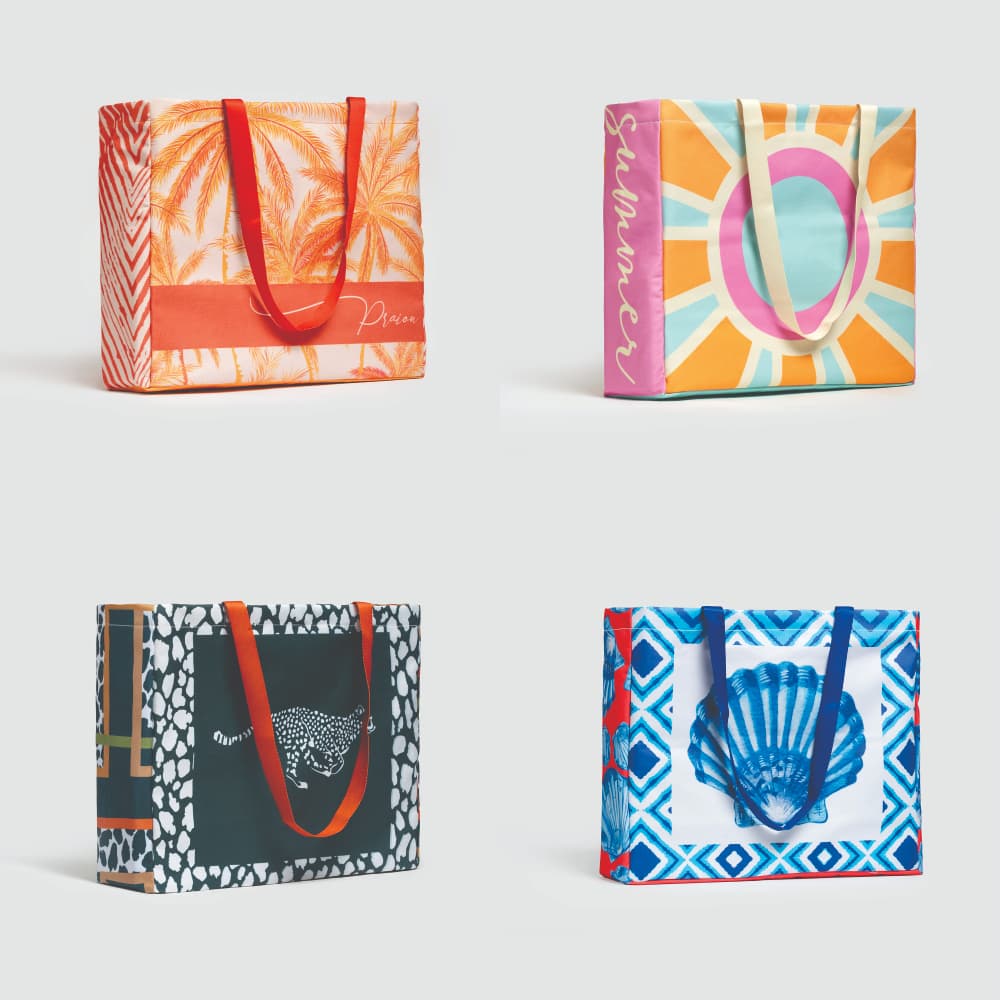 Bolsa de Praia Sacola Grande de Verão Tecido Rígido 42x47x13cm - Use Lua Marinha