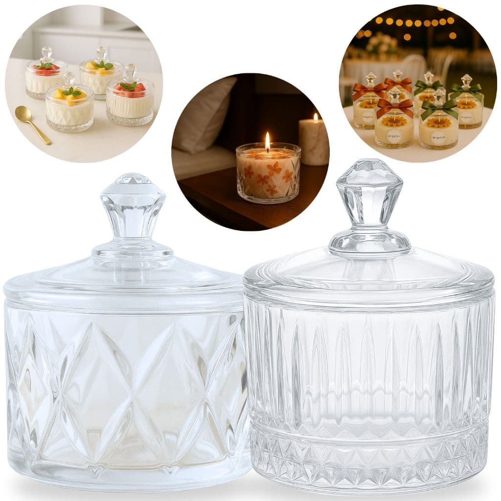Kit 5/10/20 Mini Bomboniere Lyor Vidro Potiches Lembrancinhas Velas Batizado Casamento Presentes