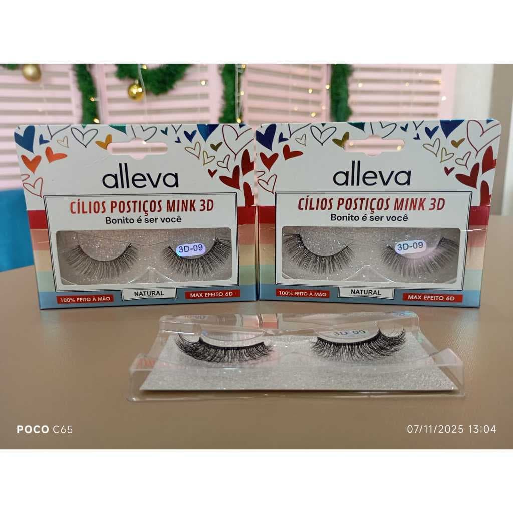 PAR DE CILIOS FEITO A MÃO 100 % NATURAL/ MAX EFEITO 6D/ ALLEVA/ CONFORTO/ SOFISTAÇÃO/ BELEZA NATURAL/ FINAL DE ANO/