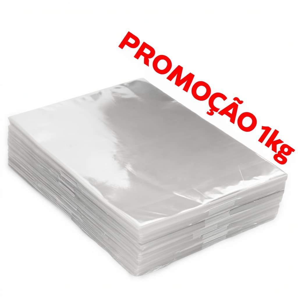 Saco Plástico PP Transparente 1kg Liso Virgem Comercial Reforçada Protege Roupas e Produtos