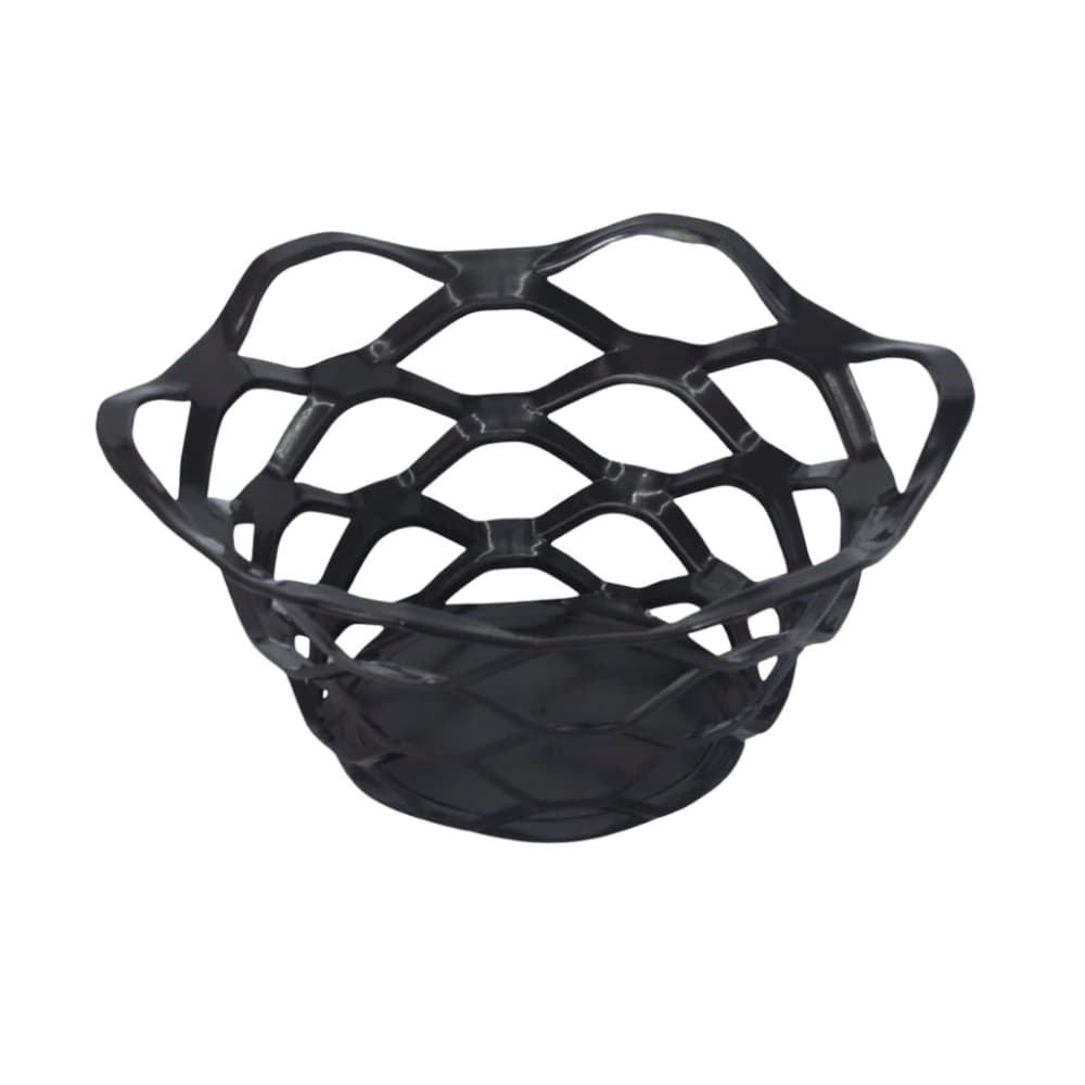 Fruteira Porta Ovos Vazada Decorativa De Plástico Resistente 20cm Preta