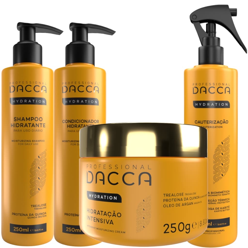 Dacca Kit Cauterização Cronograma Tratamento Capilar Profissional Máscara Hidratação Creme de Cabelo