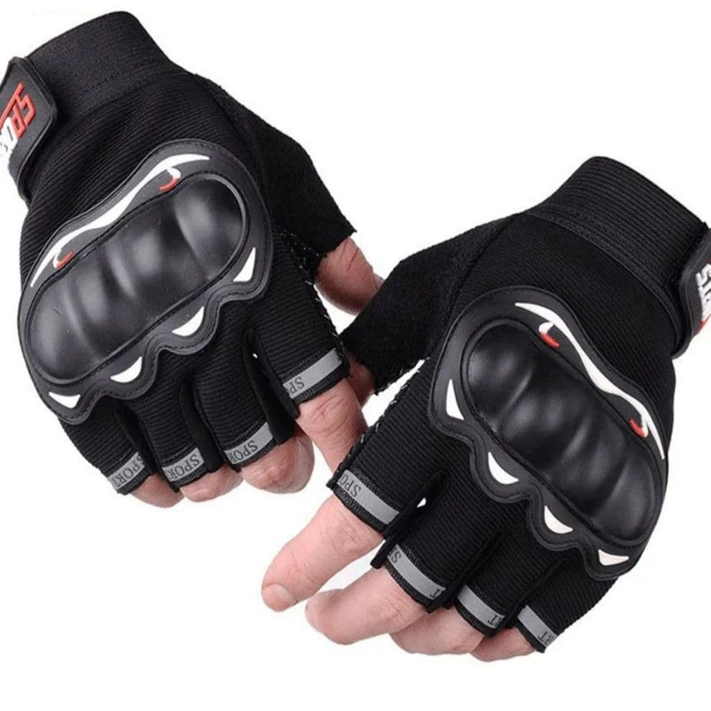 Luva Meio Dedo Com Proteção - Moto Bike Ciclismo Airsoft - Super Confortável - Similar X11 Blackout