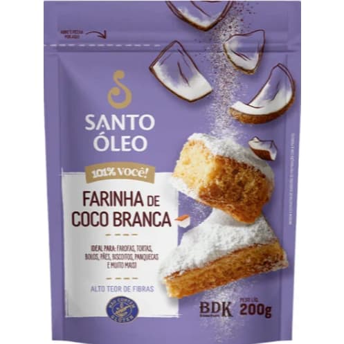 FARINHA DE COCO BRANCA 200G - SANTO OLEO