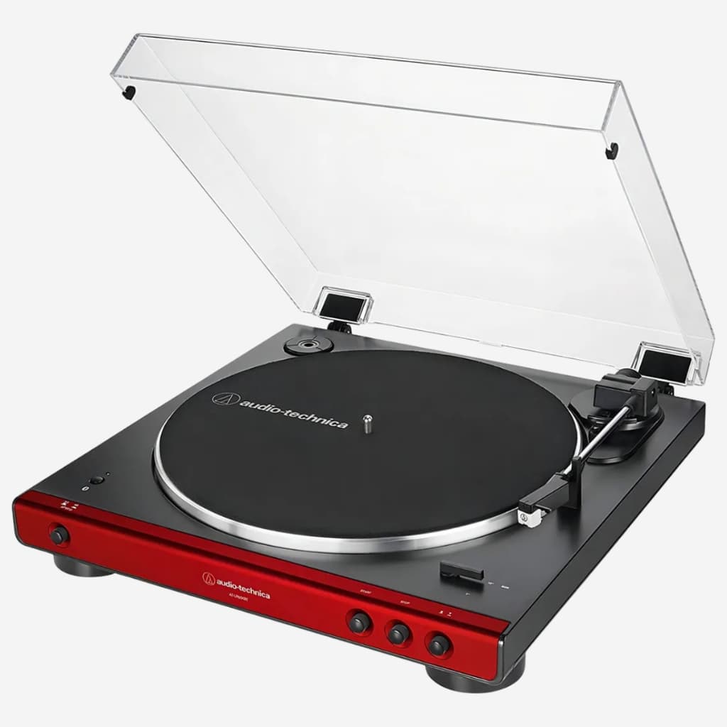 Toca-discos automático Bluetooth 33/45 RPM | Audio‑Technica AT‑LP60XBT‑RD‑C – Vermelho/Preto, Bivolt