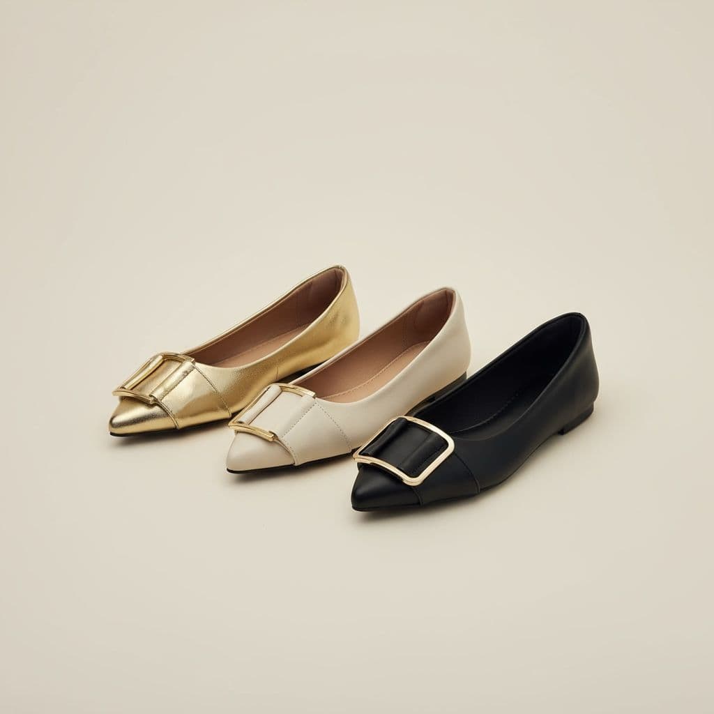 Sapatilha Feminina Confortável Luxo Elegante Sapato Feminino Mocassim Bico Fino Enfeite