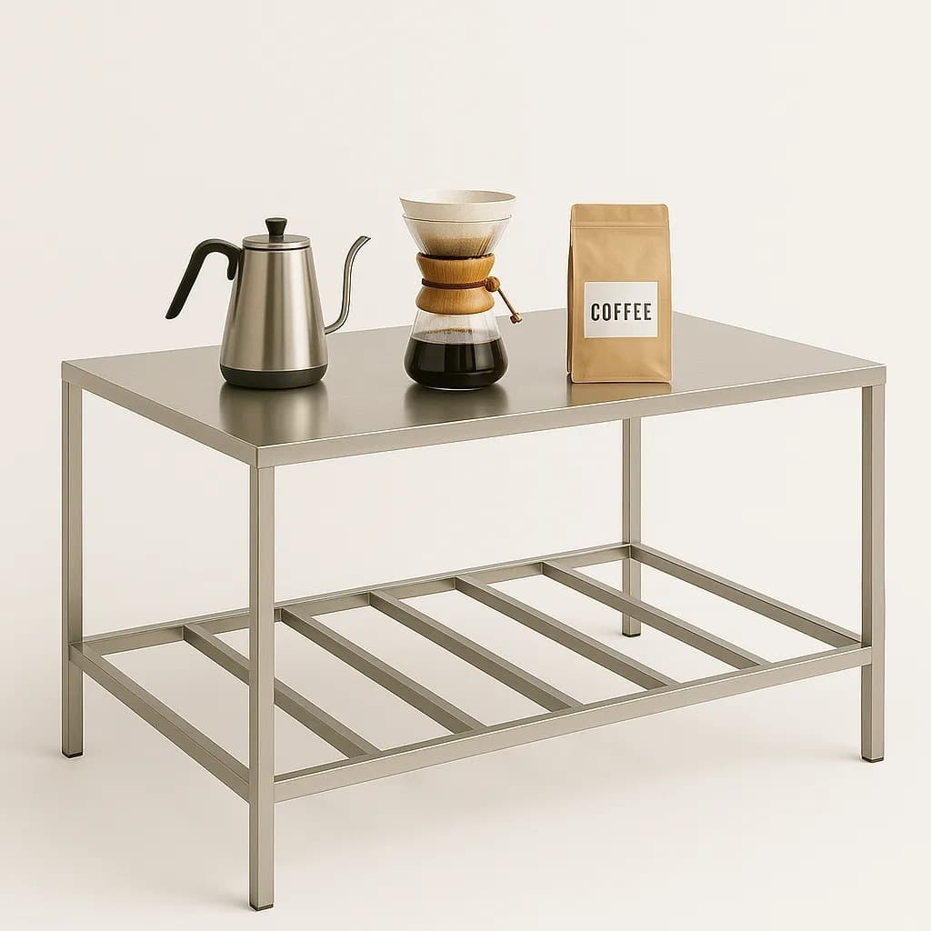 Mesa Inox Industrial com Grade Inferior para Panelas 90cm