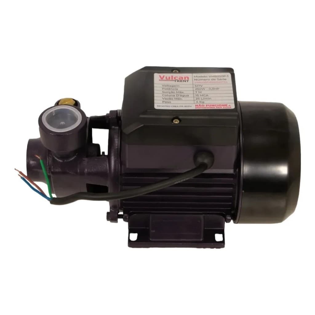 Bomba Periférica 250watts 1/3 Hp Vmb250p Vulcan Preto
