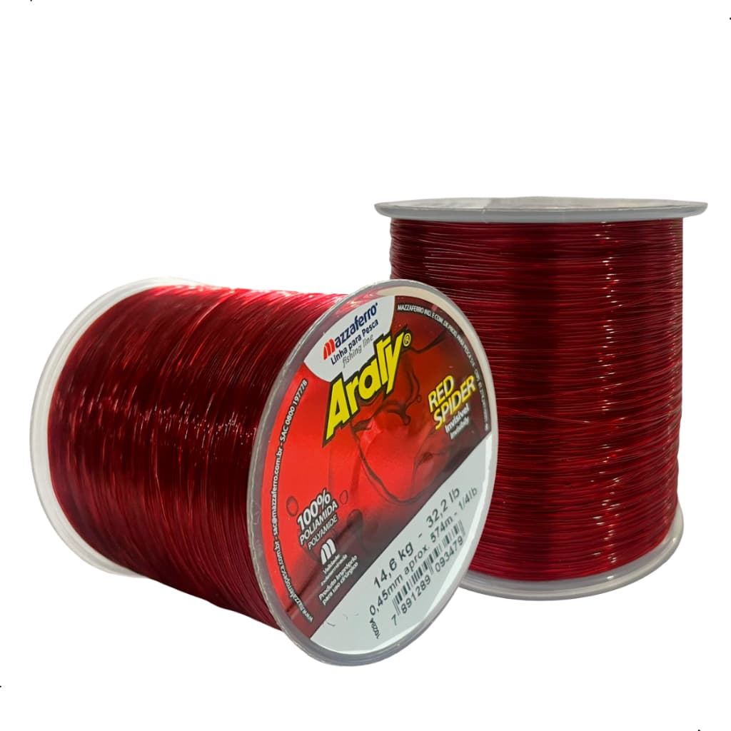Linha Pesca Monofilamento Araty Red Spide Resistente Macia Vermelho Invisível