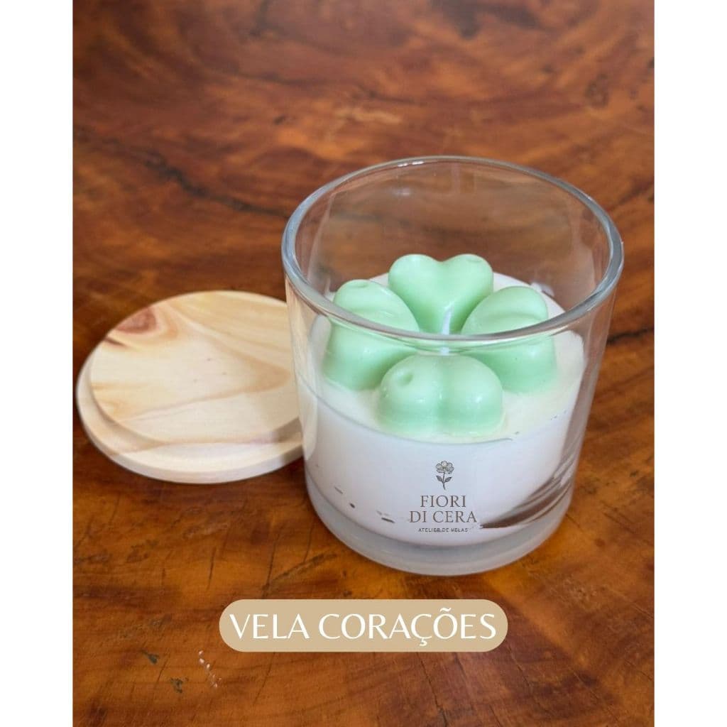 Vela Artesanal - Corações - Presentes - Decoração