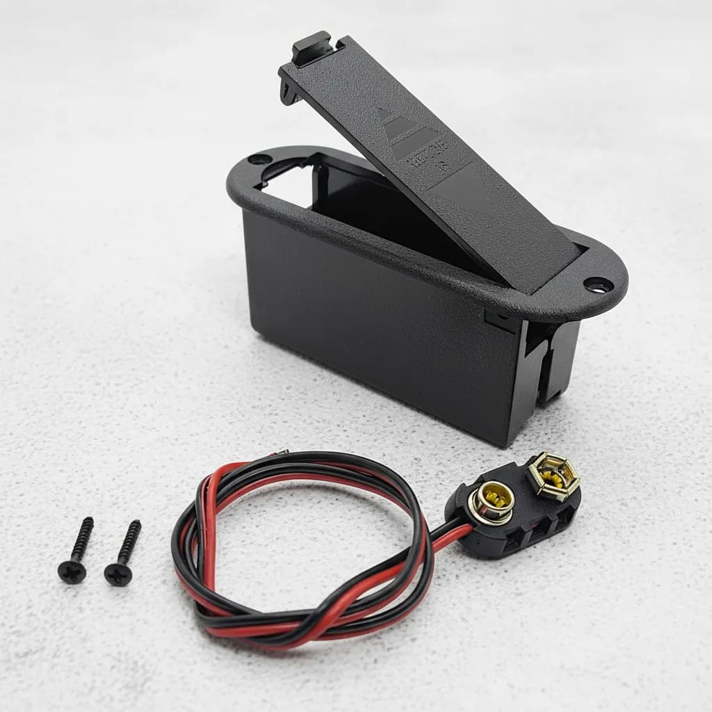 Compartimento Caixa Box Bateria 9v Violão Baixo Guitarra Com Conector De Alta Qualidade