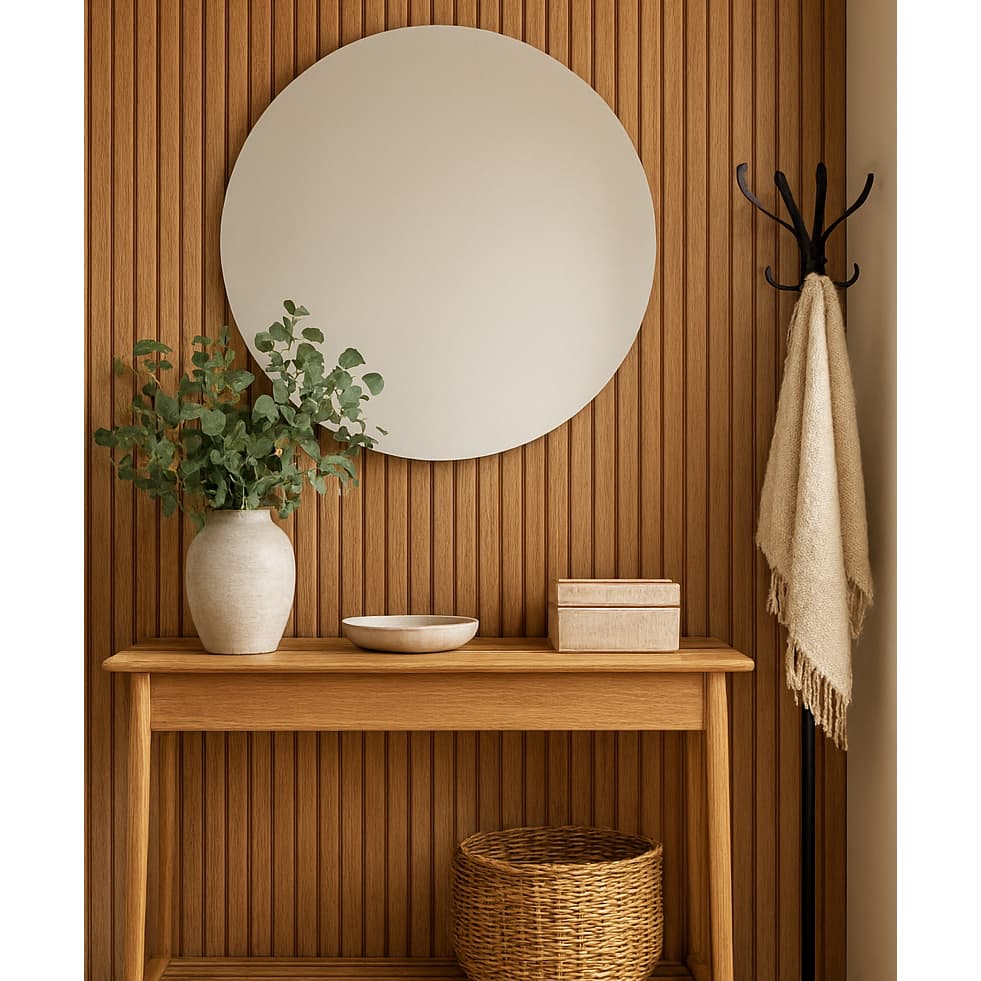 Espelho Decorativo Redondo 50cm de Parede Moderno para Sala, Quarto e Banheiro