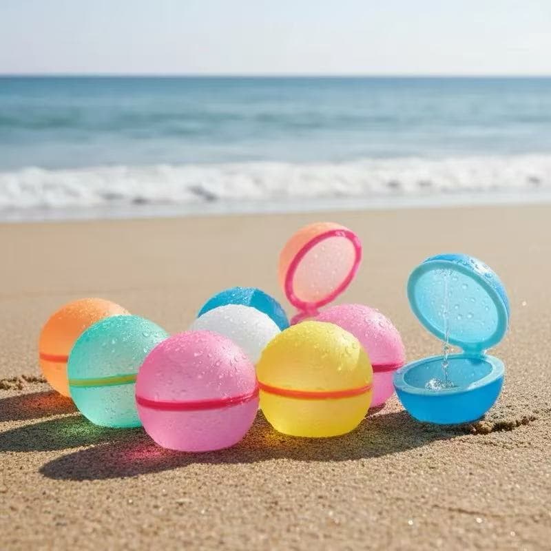 Kit Bola Água Silicone Magnético Reutilizável 6 Unidades