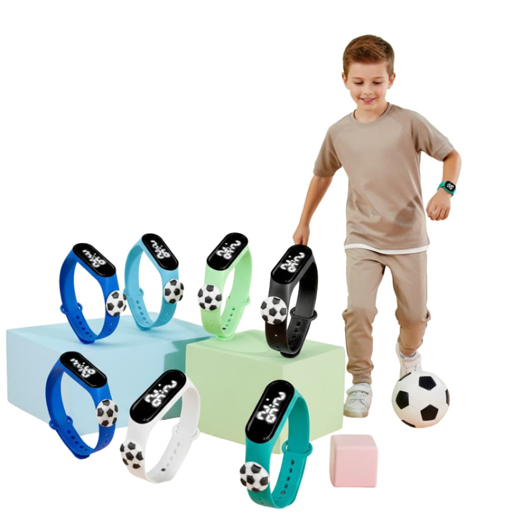 Relógio Digital LED Futebol para Crianças: Marque Gols com Estilo e Diversão Menino Masculino