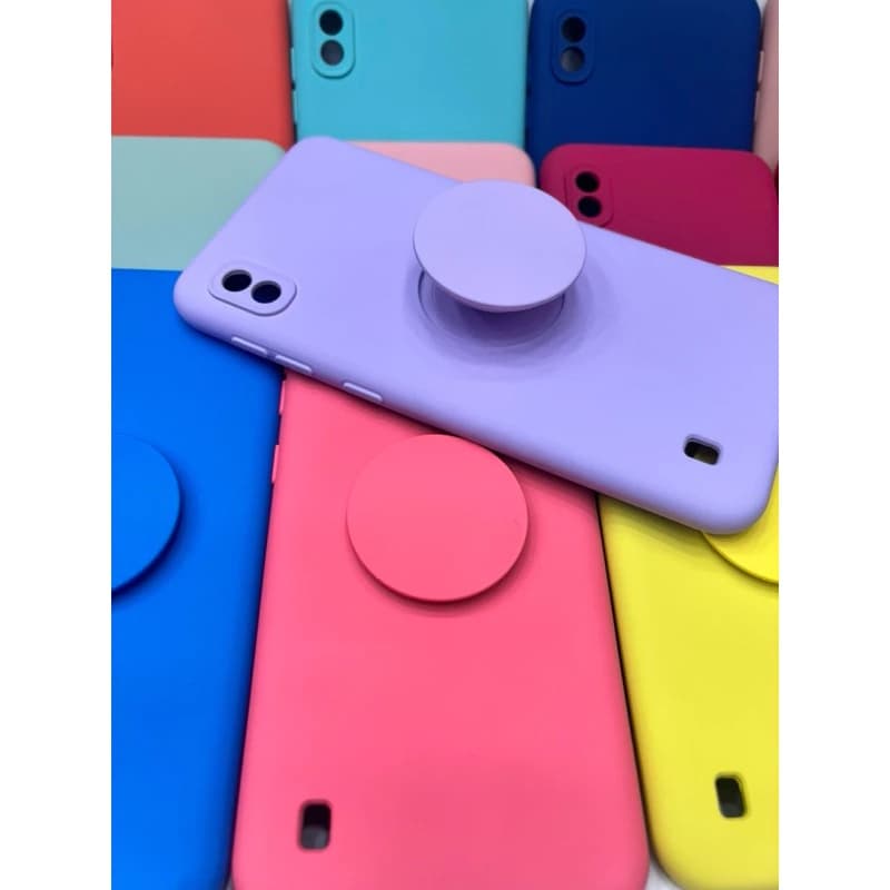 Capinha Silicone com Suporte para Celular/ Samsung Capa case Colorida M10 A10 A20 A30