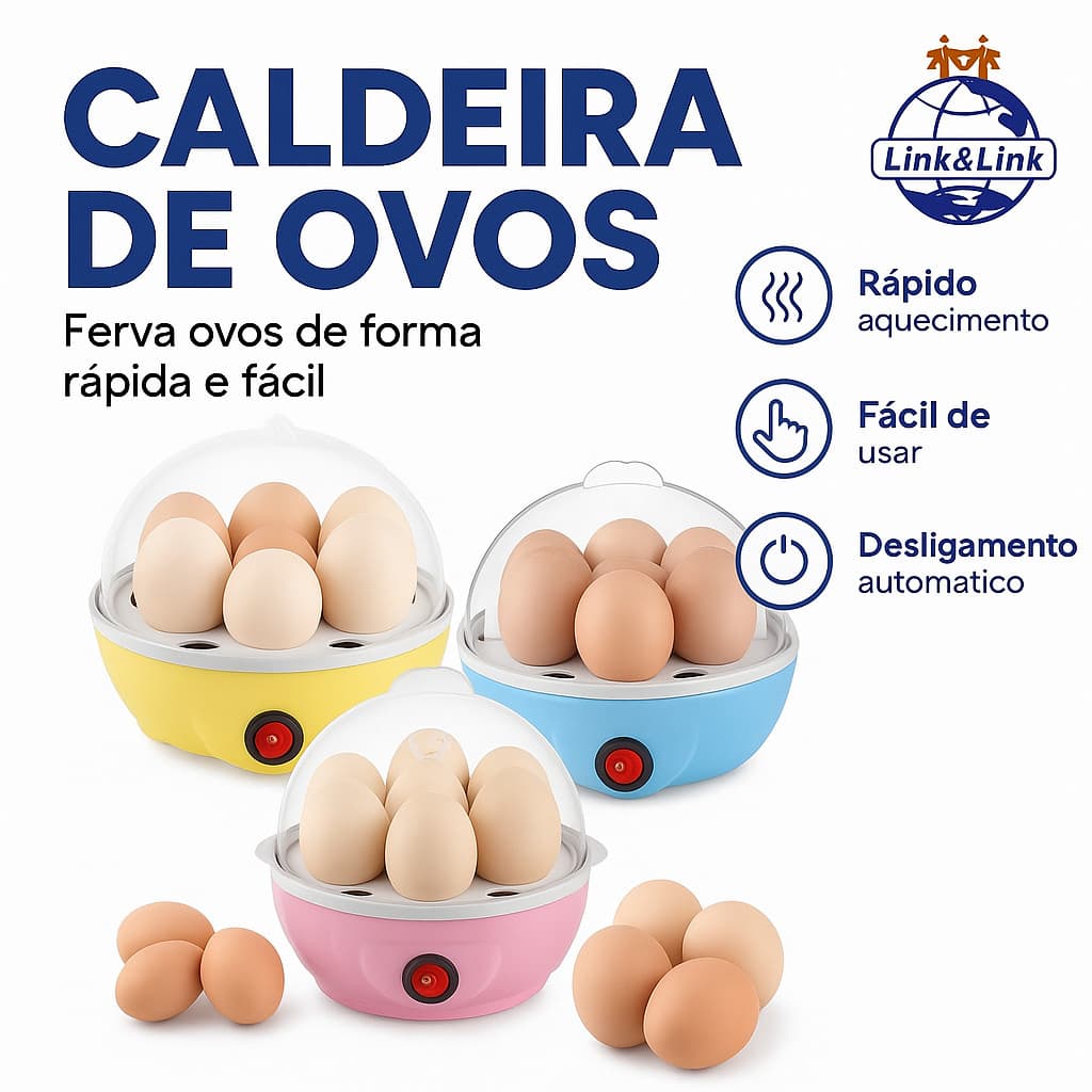 Cozedor de Ovos Elétrico Portátil
