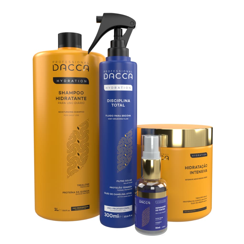 Dacca Shampoo Máscara De Hidratação Protetor Térmico E Solar | Produtos Para Cabelo