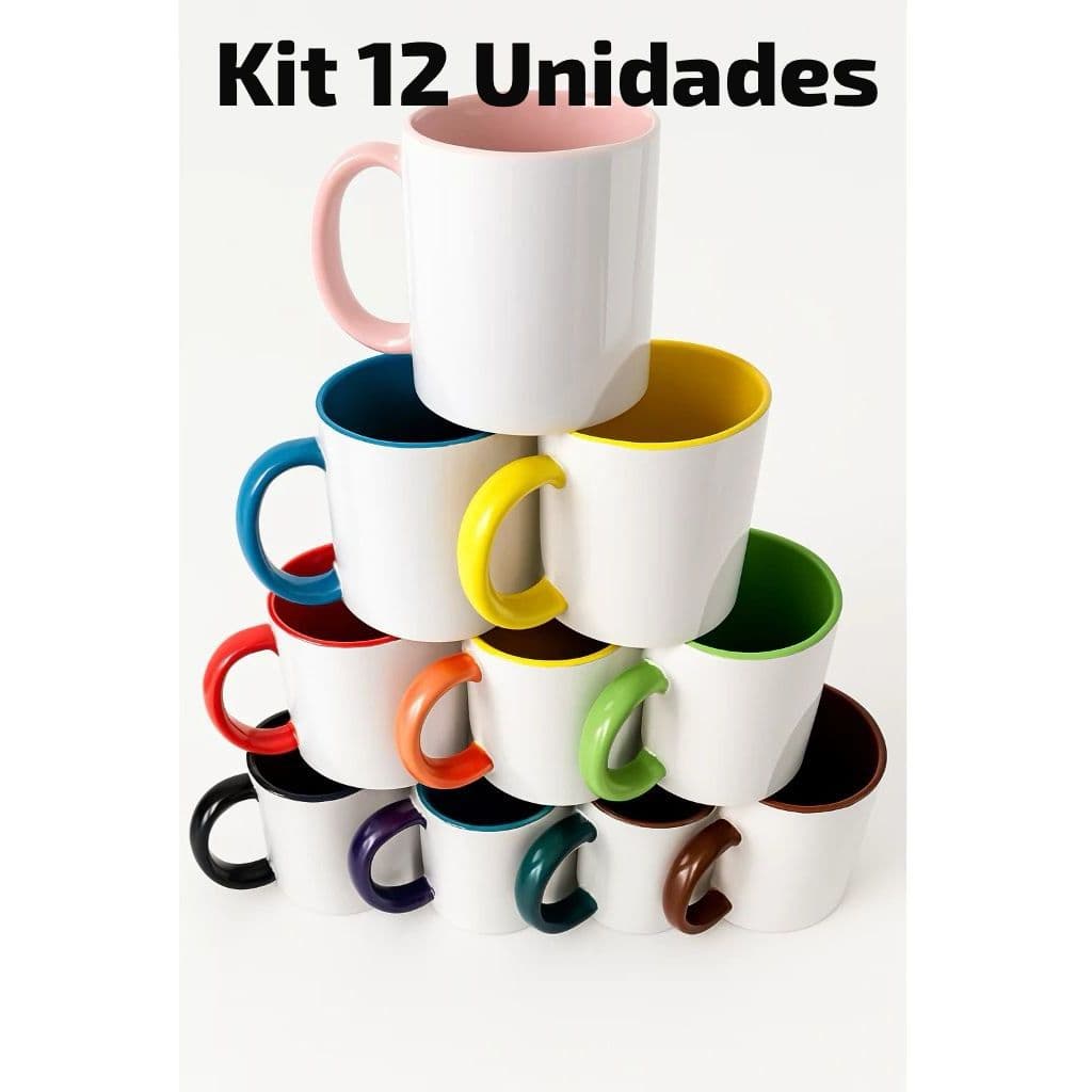 Caneca Sublimação Interior E Alça Colorido Caixa 12un