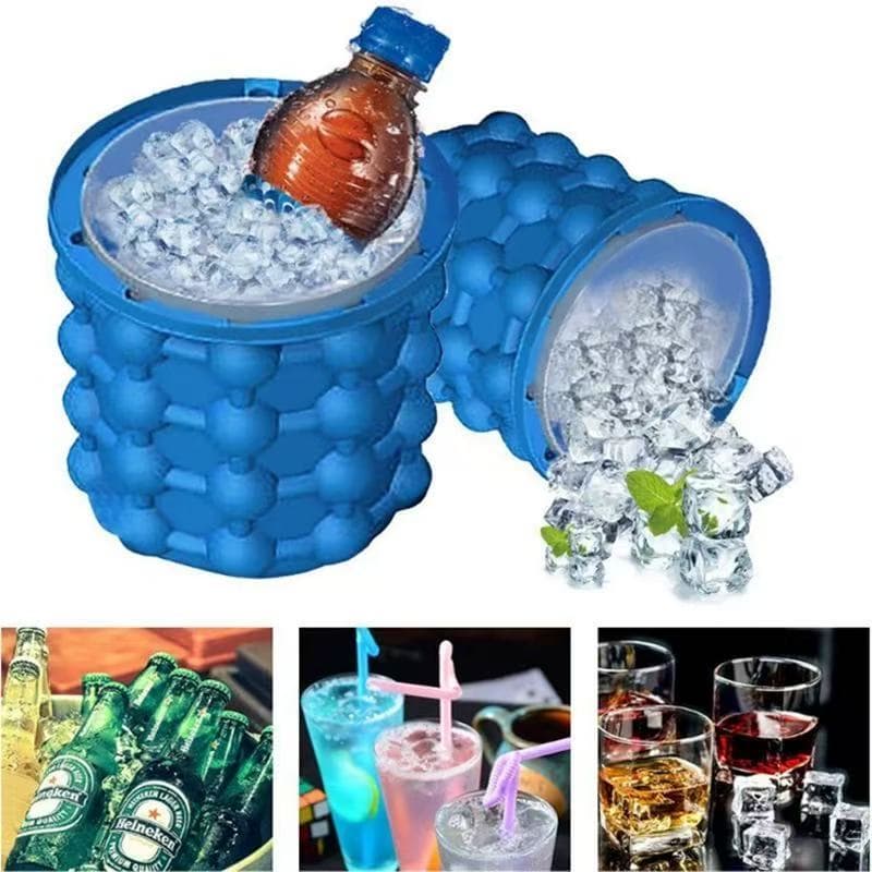 Mini Balde Forma De Gelo Silicone Versátil para Geladeira Compacto Multiuso COM TAMPA