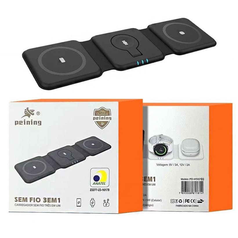 Carregador Por Indução 3 EM 1 Sem Fio Para Samsung Para Celular, Fone De Ouvido E Relógio