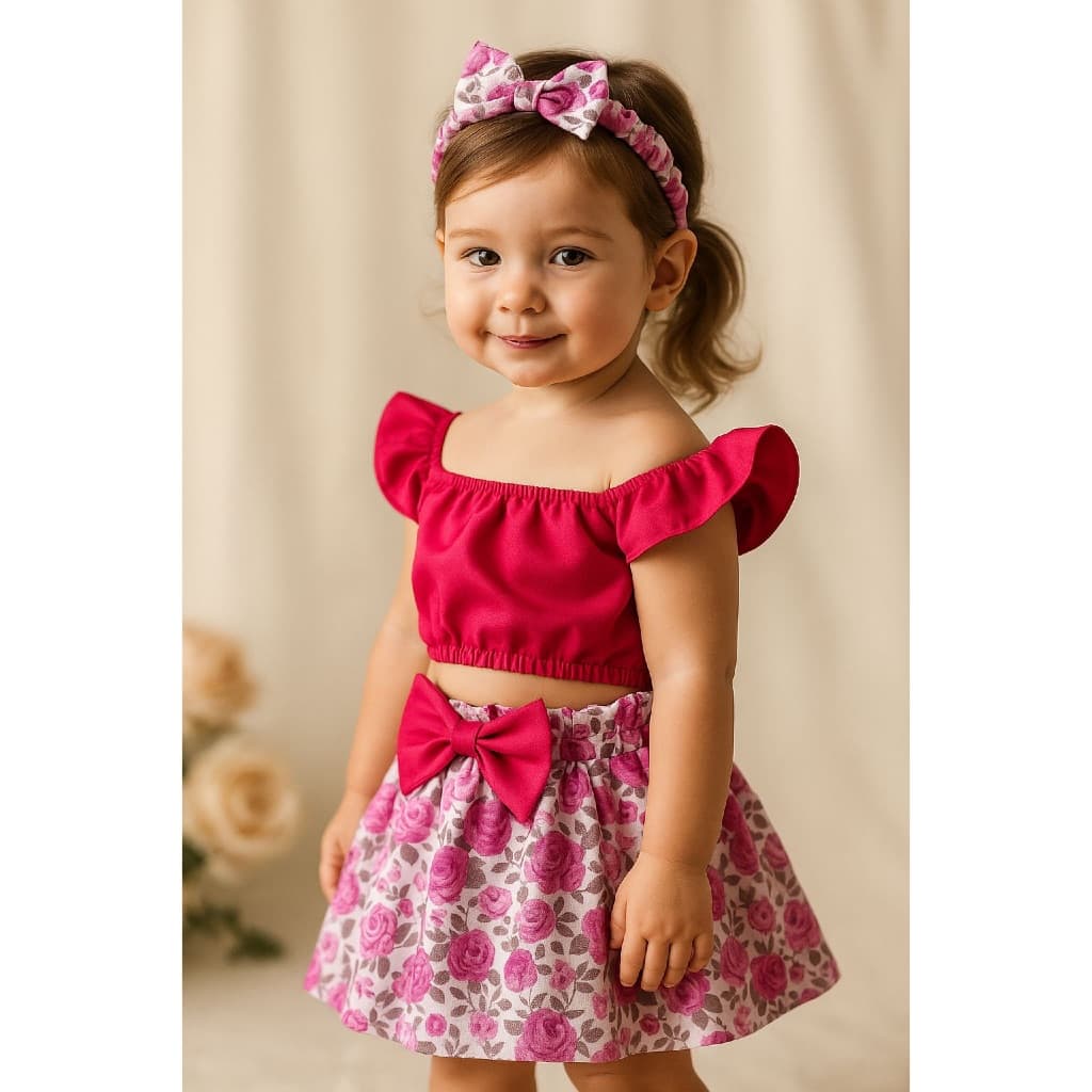 Conjunto Infantil Menina (1，2, 3 anos) Roupa Infantil