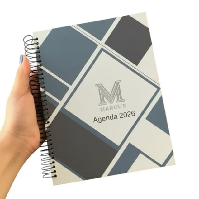 Agenda 2026 Executiva personalizada| 1 Dia por Página (D/P) | Masculina | Espiral  | Planejamento Anual e Financeiro