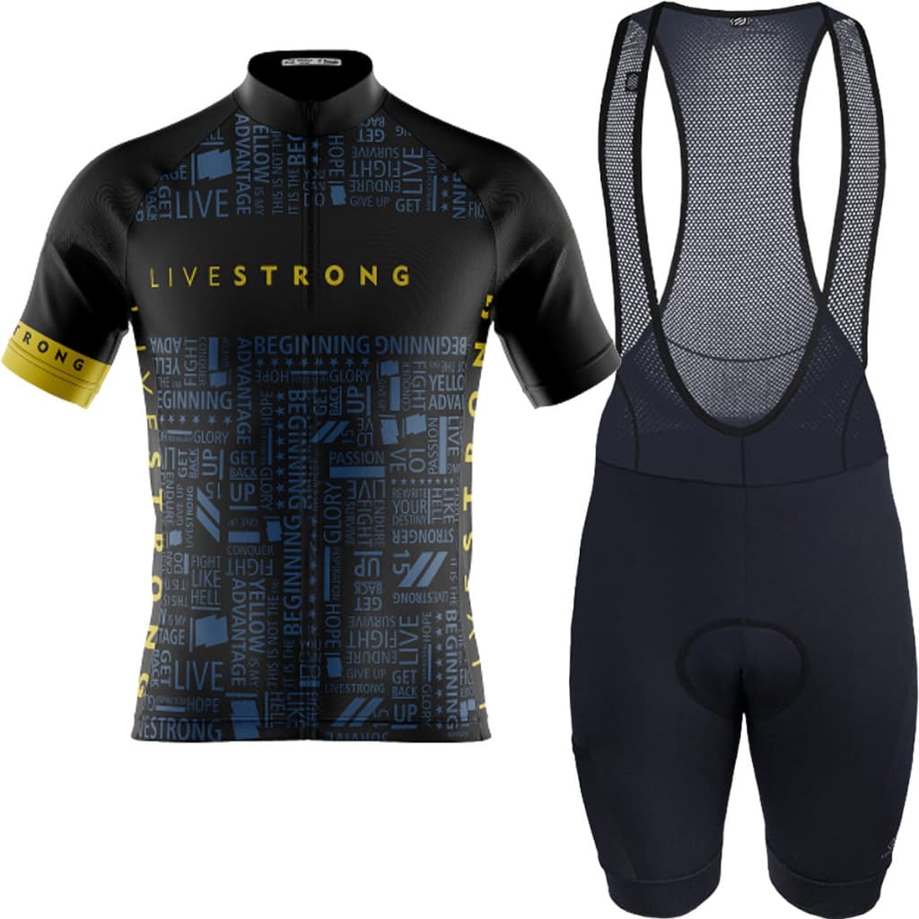Kit Camisa Bretelle Forro Gel Esporte Ciclismo Confort Livestrong World