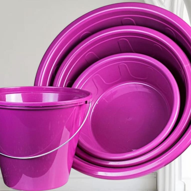 Kit Lavanderia Completo com 3 Bacias 28L + 15L + 7,5L e 1 Balde 5,5L