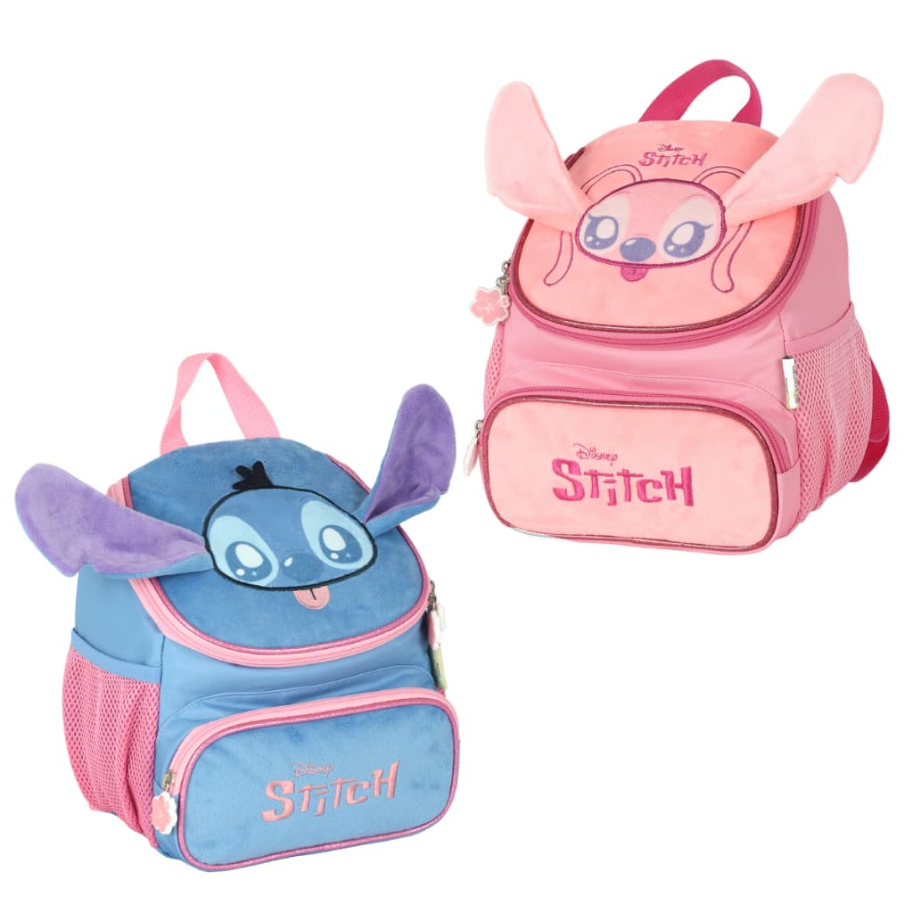 Lancheira Escolar Stitch Angel Mochilinha Passeio orelha 3D licenciada Disney