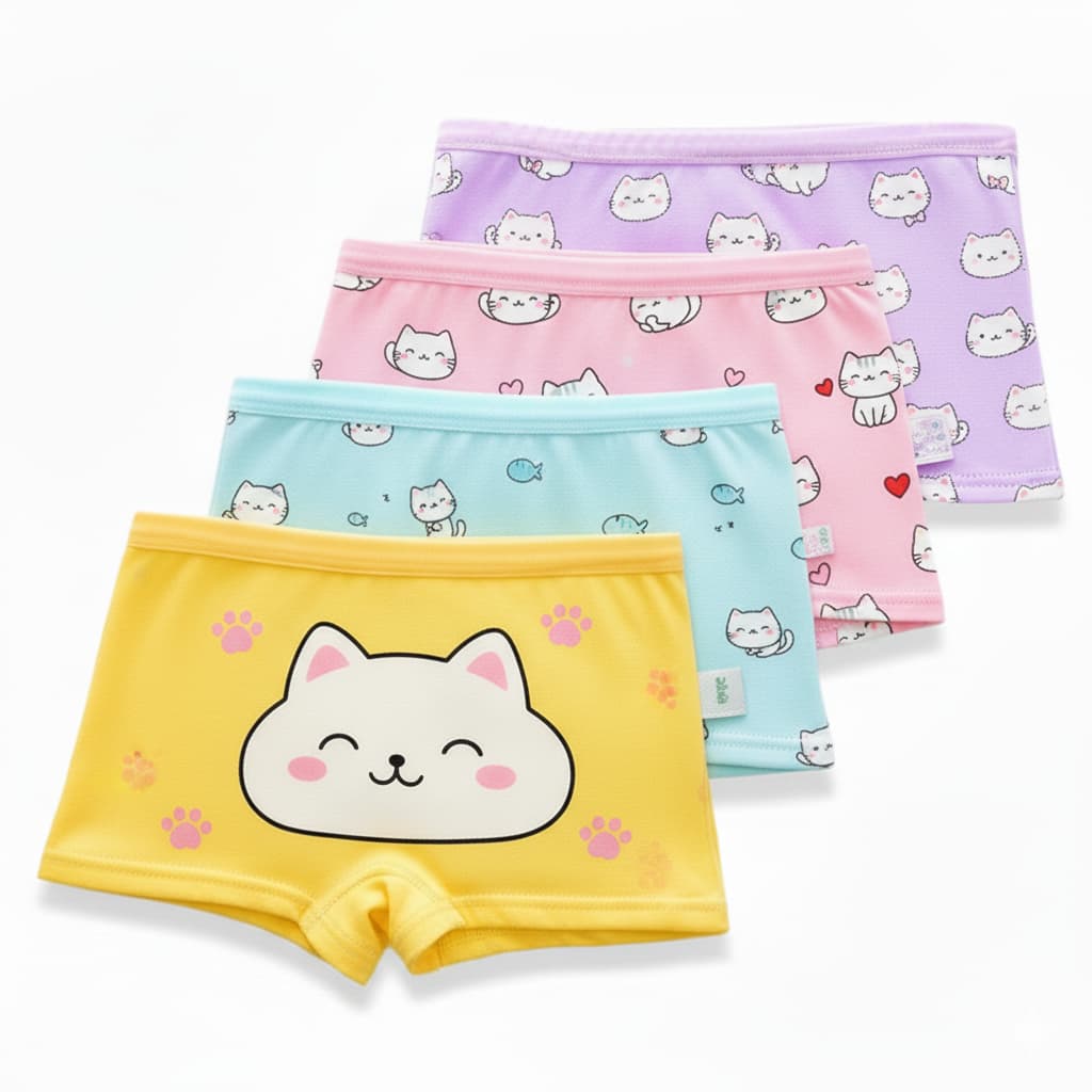 Kit Calcinhas Box Boxer Cobre Bumbum Infantil Menina Criança Microfibra Dry