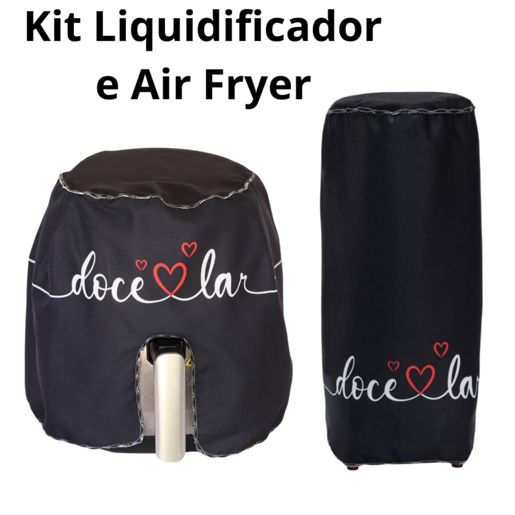 Kit Capa Protetoura Liquidificador + Capa Fritadeira Doce Lar Cozinha Decoração Enxoval