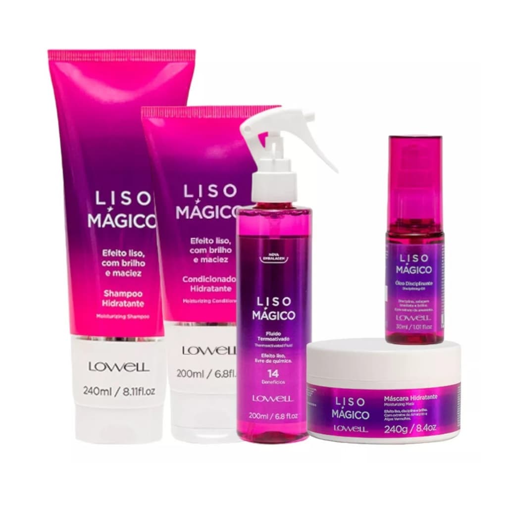 Kit Liso Mágico Completo 5 Produtos Lowell