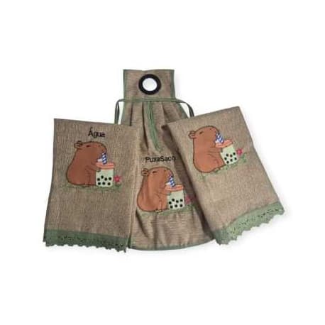 Capivara 3 peças agua puxa saco botijao