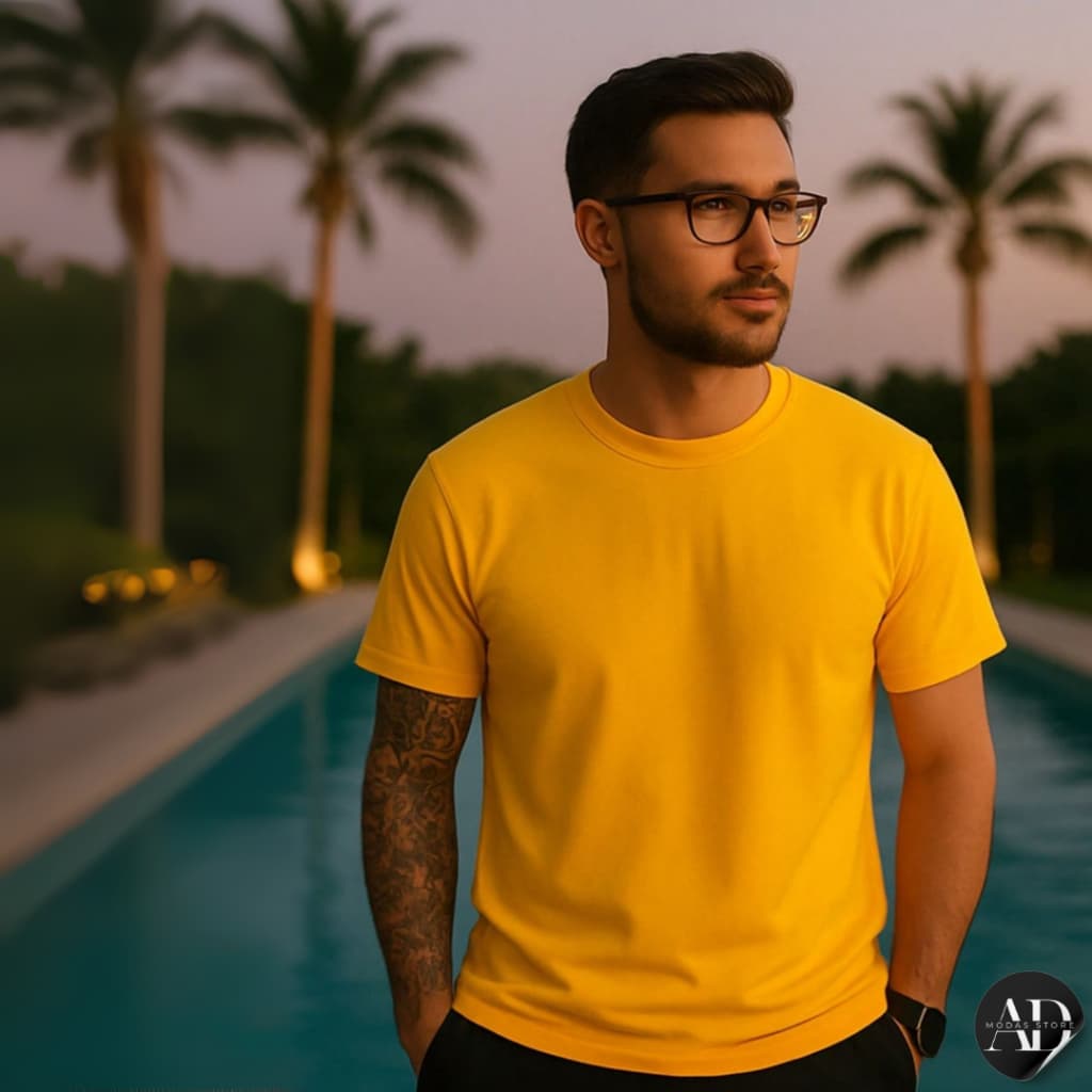 Camisa Camiseta Amarelo Vivo Brasil 100% Algodão Unissex Básica Verão