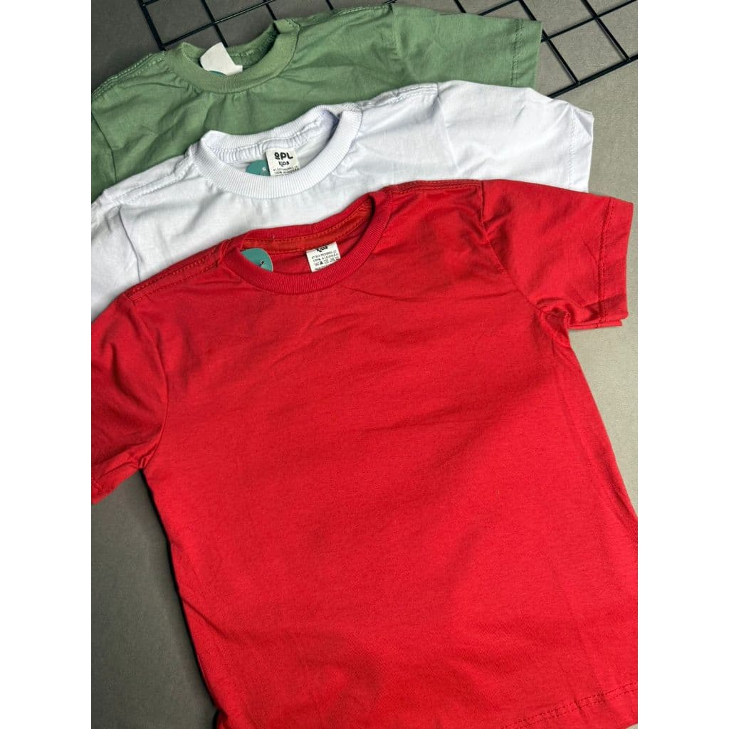Camiseta Infantil Menino Camisa Branca Verde Vermelha Qualidade Premium OPL KIDS Natal Ano Novo
