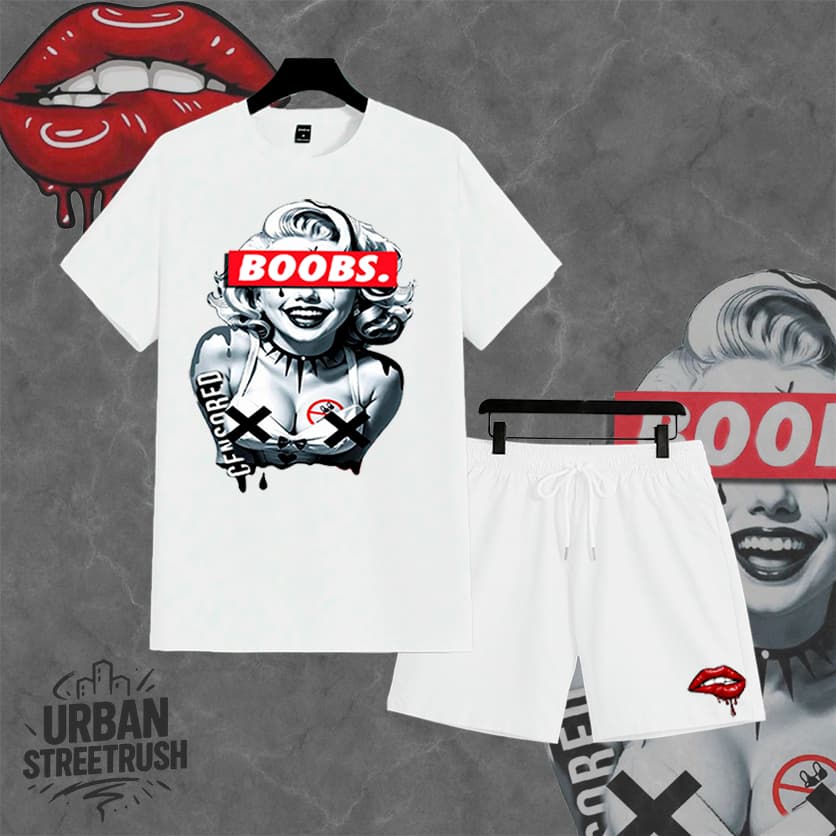 Kit Camiseta Masculina Algodão 30.1  e Short Tactel com Elastano Conjunto Streetwea  Marilyn