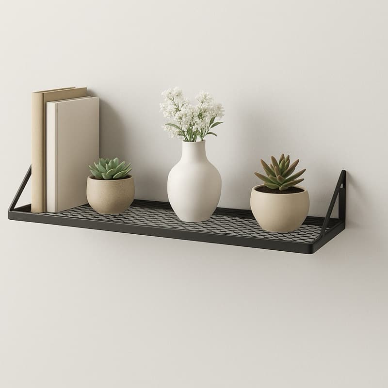 Prateleira de Aço  com Tela Expandida 100x20 Preto Fosco