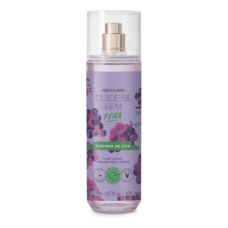 Body Splash Desodorante Colônia Cuide-se Bem Feira Cachos de Uva 200ml