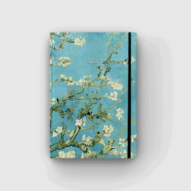 Agenda 2026 Diária Para Planejamento E Organização Capa Dura 14x21cm obra de arte van gogh amendoeira em flor