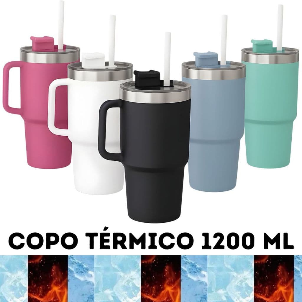 Copo Termico Armazena 1200ml Mantem Liquidos Frio Quente