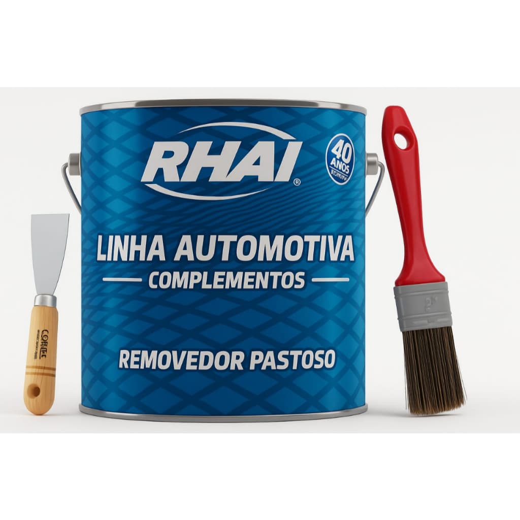 Kit removedor pastoso Rhai 900ml  + espátula +  pincel.