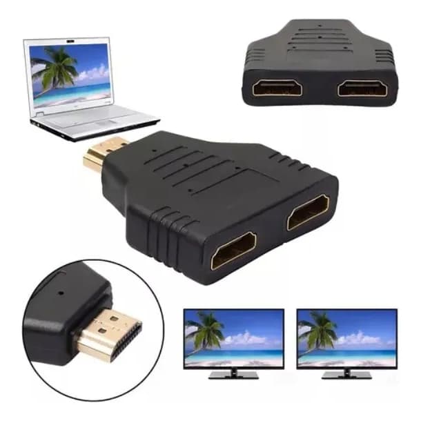 Splitter Adaptador Hdmi 1 Entrada Para 2 Saidas Femea Banhad