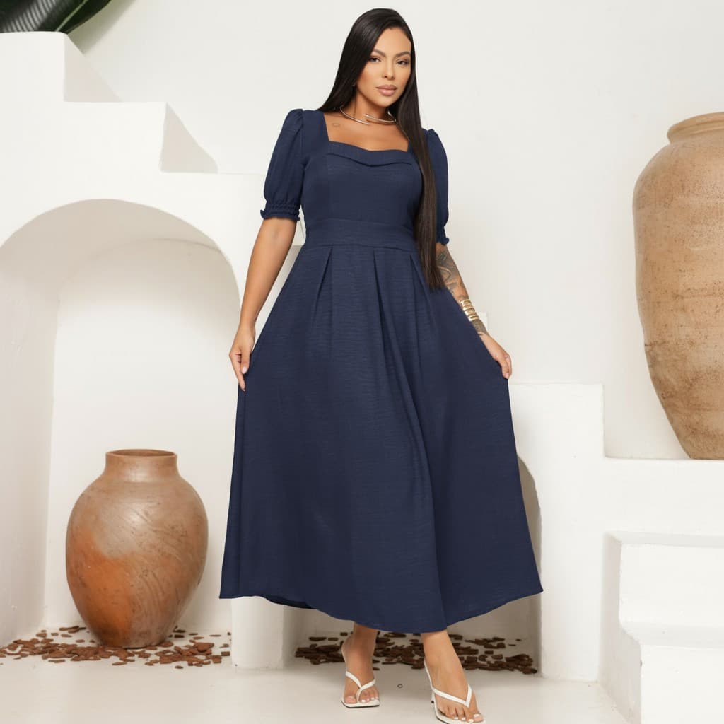 Vestido Feminino Longo Estampado Moda Farm Floral festa