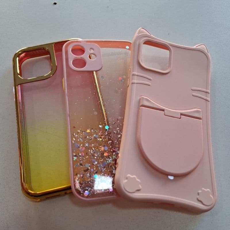 Capas proteção celular iphone 12 brilho coelhinho Coelho transparente aberto